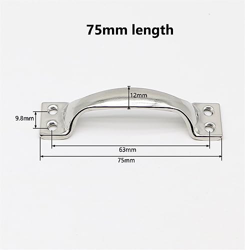 Mango de acero inoxidable de 75mm para cajones y armarios de madera 4
