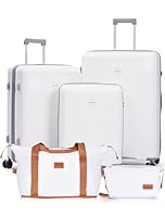 CONCEPTEN Luggage Sets 5 Piece, Suitcases with Wheels, Hardshell Suitcase Set, PP Carry on Luggage Set with TSA Lock, Travel Luggage