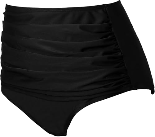 COCOPEAR Women's High Waisted Full Coverage Bikini Bottom Ruched Bathing Suit Bottoms for Women Tummy Control Swim Bottoms2