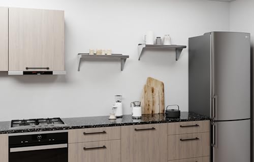 Image of AmGood 10 in. x 24 in. Stainless Steel Wall Shelf | NSF | Metal Shelving | Garage, Laundry, Storage, Utility Room | Restaurant, Commercial Kitchen