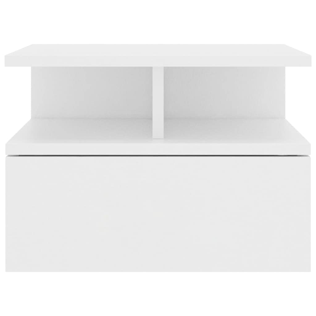 vidaXL 2X Nachttisch Hängend Schublade offene Fächer Nachtkommode Nachtschrank Nachtkonsole Wandboard Wandregal Weiß 40x31x27cm Holzwerkstoff