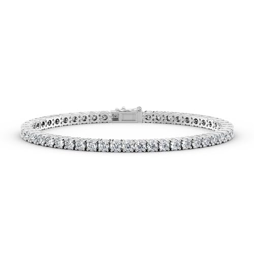 3 to 20 Carat Lab Grown Diamond Tennis Bracelet for Women I 14k White or Yellow Gold Bracelet (E-F, VS1, cttw) 7 Inches Long