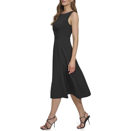 Image of DKNY Women's Sleeveless Side Drape Midi Dress