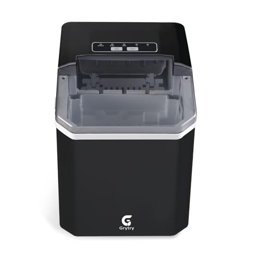 Ice Maker Countertop, 9 Cubes Ready in 6 Minutes, 26lbs in 24Hrs, Self-Cleaning Ice Machine with Ice Scoop and Basket, 2 Sizes of Bullet Ice for Home Kitchen Office Bar Party(White)