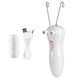 NASSMOSSE Facial Hair Remover Rechargeable Cotton Thread Body Epilator Shaver Beauty Machine, White