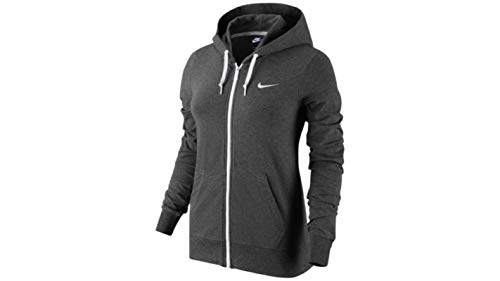 Nike New Women's Jersey Full-Zip Hoodie Charcoal Heather/White Small