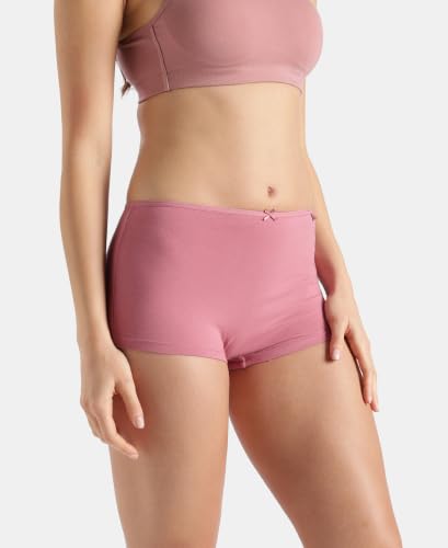 Image of Jockey SS04 Women High Coverage Super Combed Cotton Elastane Stretch Boy Leg (Pack of 2)