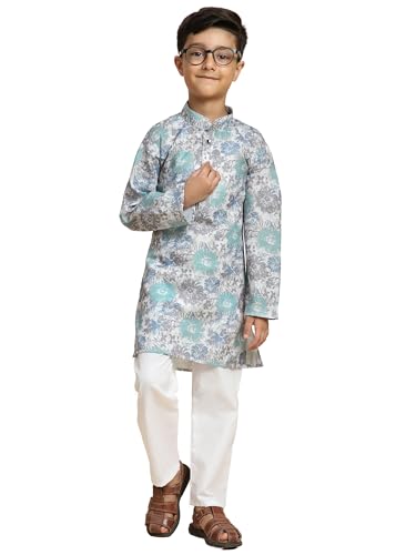 Image of Pro-Ethic Style Developer Boy's Cotton Embellished Kurta Pajama for Baby Kids Ethnic Wear (S-166)