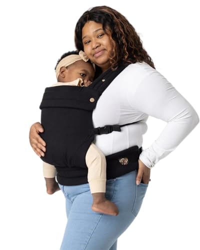 Image of Mabē Monarch Ergonomic Baby Carrier – Premium Cotton Soft Structured Newborn to Toddler Carrier with Hip-Healthy Design, 3 Carry Positions (7-35lbs), Lightweight & Breathable, (Ebony)