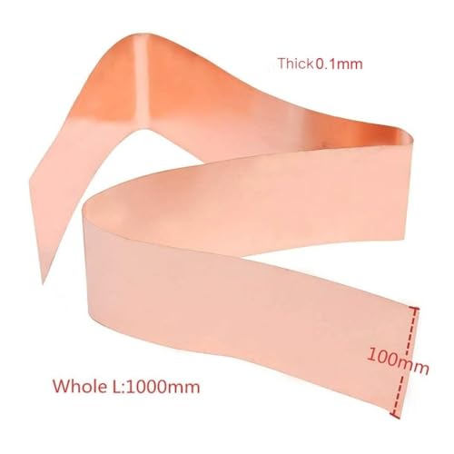 Image of ART IFACT 99.9% Pure Copper Foil /Sheet 1000mm long X 100mm wide (0.1 mm thick) for Art Crafts, Embossing, Vastu, Designing Embossing - Aviation Quality Copper (1 Meter, 0.1mm Thick X 4 Inch wide)