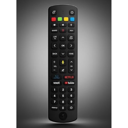 Image of Voice Control Replacement Remote Compatible for Jio Fiber Set Top Box with Voot, Netflix, YouTube, Hotstar Hotkeys (Please Match Old Remote Before Order)