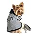 DOGGIE DESIGN Black and White Classic Houndstooth Dog Harness Coat with Leash (Medium)