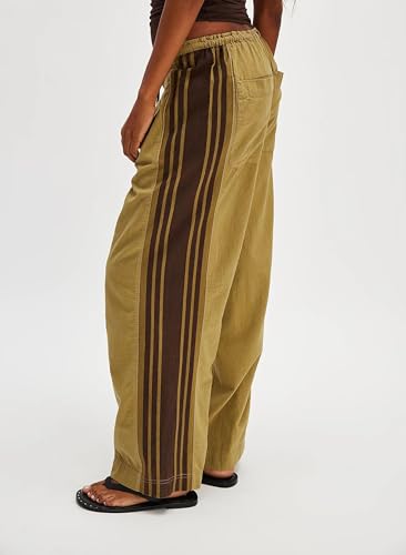 Womens Hudson Canyon Pants Side Striped Wide Leg Sweatpants Drawstring Waist High Rise Pant Baggy Casual Trousers with Pockets2