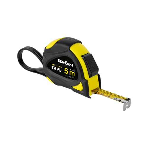 Mètre ruban professionnel robuste avec système enrouleur de 5 m, largeur 19 mm, Rebel RB-1135