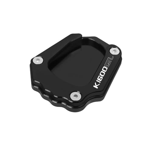 に適合するK1600GT K1600GTL 2017-2023 オートバイCNCキックスタンド延長プレートサイドスタンドサポートプレート拡大パッド(Black 1)