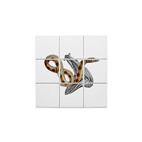 Carreaux céramique décoratif serpent lot de 9 pièces pour crédence de cuisine 32x32 cm