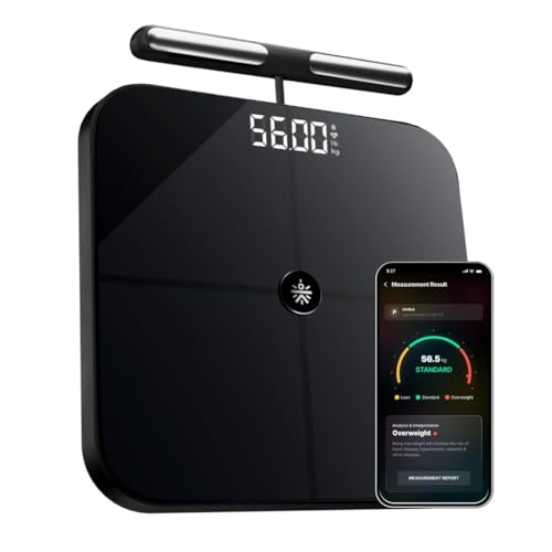 Wiegera Bluetooth BMI Weight Machine For Body Weight, Digital Body Fat Analyzer & Smart Body Composition Scale With 11 Body Parameters