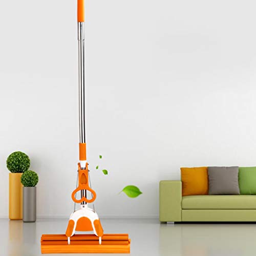 Vadrouille orange à rouleau super-absorbant et tête éponge double rangée pour le sol - 4