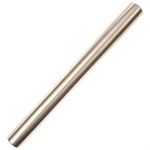 Ultra Cuisine French Rolling Pin For Baking – Use With Pizza, Cookie, & Pastry Dough, Fondant And Pie Crust – Tapered Design Bread Roller Pin, Stainless Steel 15.75-Inch Large Roller Pin #TOP7