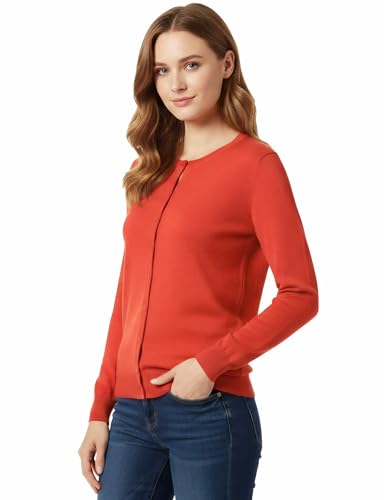 Image of Allsense Women's Long-Sleeve Crewneck Cardigan | Classic Button Down Sweater, Soft Fine Knit, Lightweight