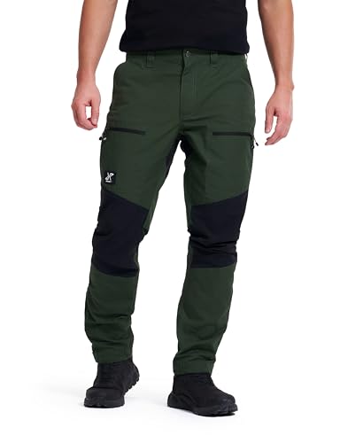 RevolutionRace Herren Nordwand Pro Pants Hose zum Wandern und für viele Outdoor-Aktivitäten Forest Green/Black XL