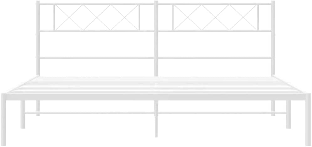 Metal Bed Frame Sturdy Powder-Coated Steel Platform with slatted Foundation and Storage Space Modern Minimalist Bedroom Furniture Mattress-Support Easy-Assembly no-Box-Spring-Needed