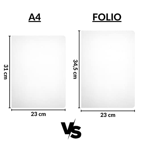 Raylu Paper® - Pack of 25 Cardboard Subfolders with Faster Holes and Vivid Colours, 200g Thick Kraft Cardboard Folders (White, Folio) - Image 3