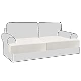 H.VERSAILTEX Stretch Velvet 2 Piece T-Cushion Cover Sofa Separate T-Cushion Cover Plush Seat Cushion...
