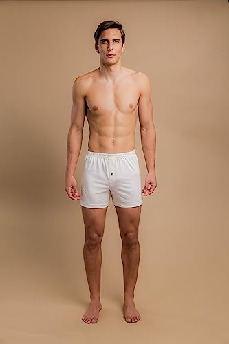 Cottonique Men's Elasticized Loose Boxer Shorts Made from 100% Organic Cotton (2/Pack | Natural)2
