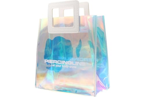 PIERCINGLINE Bolsa de regalo de plástico con impresión de mango de piel sintética