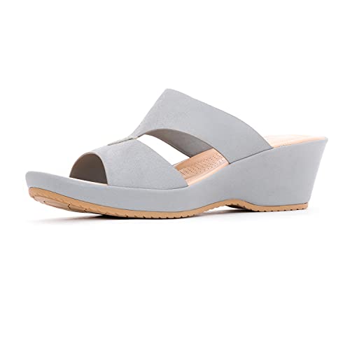 Image of Sharon Khadim's Wedge Heel Mule Slip On Sandal for Women