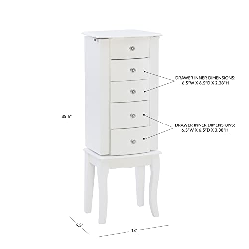 Powell 929-521 Furniture Jewelry Armoire, White thumb #1