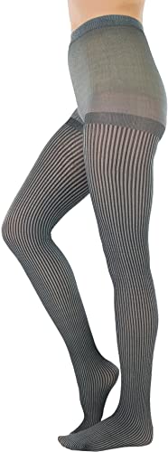 Image of ToBeInStyle Womens High Fashion Sheer Full Footed Vertical Stripe Tights