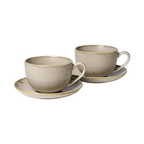 vivo by Villeroy & Boch Group Stone Ware Brown Milchkaffee Set, 4-teilig, Steingut, Braun