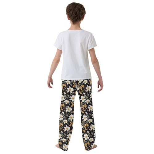 Flower Golden Grain Boys Pants for Kids Jogger Pants with Pockets S-XL3
