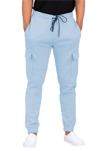Men Cotton Blend Cargo Joggers