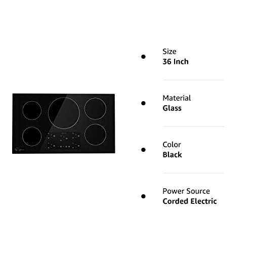 Empava 36 Inch Electric Stove Induction Cooktop with 5 Power Boost
