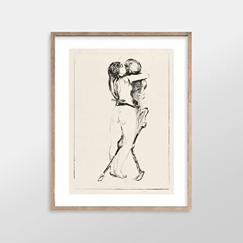 Vintage Nude Drawing Art Print For Home Decor - Premium Giclee Fine Art Print - Aesthetic Figurative Man And Woman Antique Drawings For Living Room And Bedroom Wall Decor, Ready To Frame #TOP1