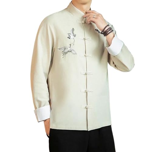Chemise Kung Fu traditionnelle homme Hanfu brodé symbole de grue