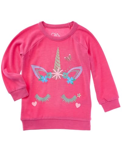 CHASER Girls Cozy Knit Pullover, 3, Pink