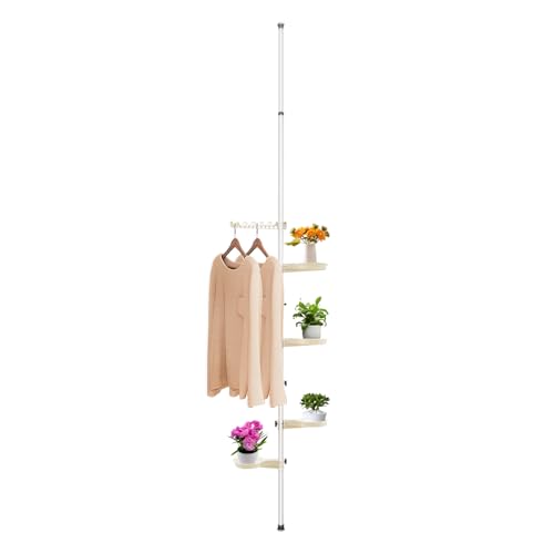 Dsmsseym 7-Layer Indoor Plant Stands, Tension Pole Plant Stand Indoor Flower Decor Display Rack Storage Stand - Adjustable Height up to 10.17 Feet, Storage Organizer Display for Patio, Living Room
