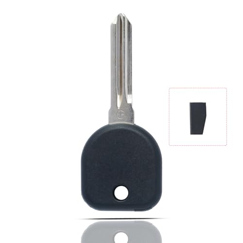 SUPALAND Blank Key Replacement Fits for Chevy GMC Pontiac Cadillac Car Uncut Ignition Transponder Key Circle Plug B111 Chip ID46