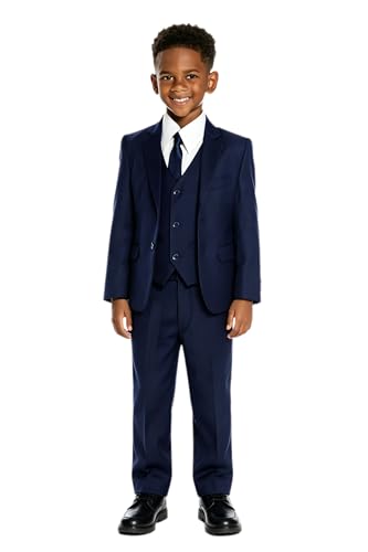 Costume 3 pièces garçons silhouette élégante sans pli veste de parti gilet slim fit