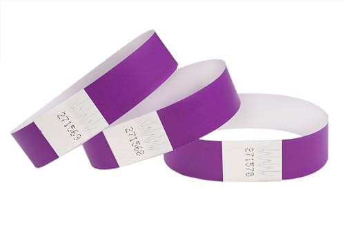 CINTAPUNTO - 1000 Pulseiras de papel para eventos festa discoteca - identificativas - pulseiras - pulseira de identificação festival - pulseira fluorescentes néon - festival wristband - roxo