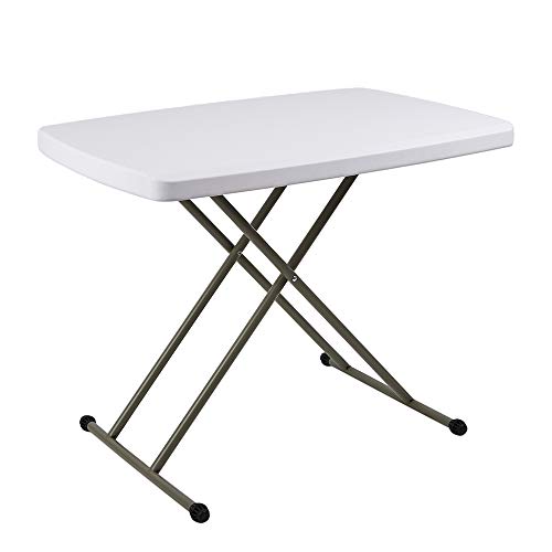 Height Adjustable Catering Folding Table - Heavy Duty Rectangular Trestle Table for Garden, BBQ, Picnic Party, Indoor & Outdoor Use - 200kg Maximum Weight Load - Range of Heights Up to 2.5ft