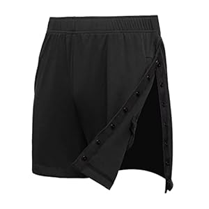 Deyeek Men’s Snap Tear Away Athletic Shorts – Breakaway Adaptive Post Hip Knee Surgery Recovery With Pockets