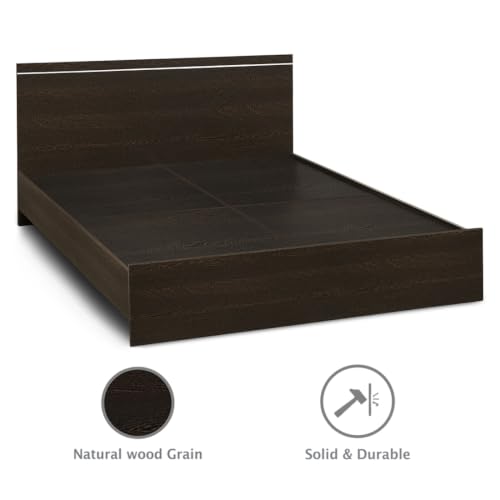 Image of DELITE KOM Jazz Engineered Wood Queen Without Box Bed (Finish Color Flowery Wenge Delivery Condition Knockdown)