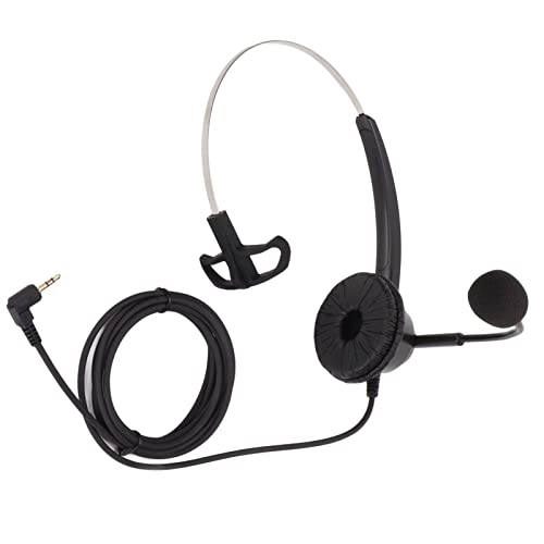 ChengyuWei Auriculares empresariales H360 2.5, Auriculares monoaurales para teléfono con micrófono HD, Auriculares telefónicos de 2,5 mm para Centro de Llamadas, Servicio al Cliente de