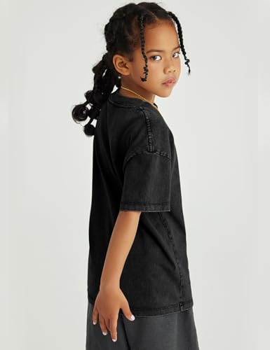 Flygo 3 Pack Boys Girls T-Shirts Cotton Acid Washed Oversized Tee Shirts Kids Loose Short Sleeve Summer Basic T Shirt Tops4