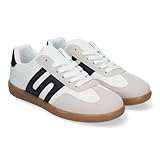 83274 Zapatillas Casual para Mujer, Diseno Elegante, Suela Resistente, Cordones Ajustables y Comodidad Asegurada para el Dia a Dia. Blanco Talla 40